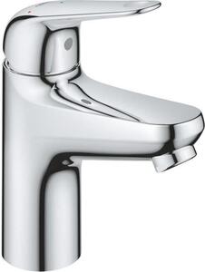 Miscelatore lavabo GROHE Swift, cromato, misura S, apertura acqua fredda, risparmio idrico, set di scarico Clic Clac
