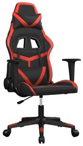 Sedia da Gaming Massaggiante Rosso e Nero in Pelle finta