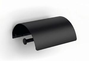 Portarotolo di carta igienica con coperchio in Ottone LA PIANA dimensioni 14,5x13xh6 cm finitura verniciato nero opaco made in italy