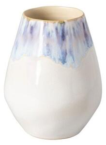 Vaso bianco/blu in gres dipinto a mano (altezza totale 15 cm) Brisa – Costa Nova