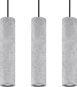 Lampada a sospensione LUVO 3L 3xGU10 10W calcestruzzo 90x6x45cm Sollux Lighting