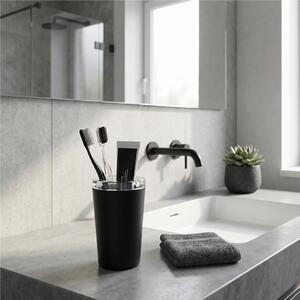 Porta Bicchiere da Appoggio LAPIANA in Ottone e Vetro Dimensioni 8x8xh13 cm verniciato nero opaco Made In Italy