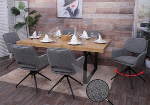 Set di 6 sedie per sala da pranzo HWC-N74, sedia da cucina, girevole a ritorno automatico, tessuto bouclé (540g/m²) Oeko-Tex ~ grigio