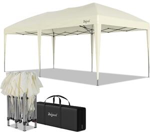 Gazebo pieghevole Zelsius 3 x 6 m, beige, gazebo pieghevole pop-up, tenda da giardino, tenda per feste con borsa