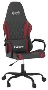 Sedia Gaming Massaggio Nero e Rosso Vino in Pelle finta