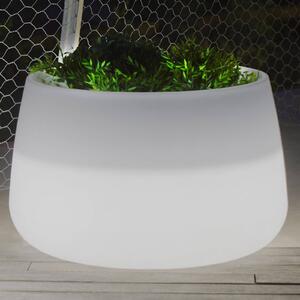 Newgarden Vaso solare a LED Camelia, Ø 59 cm, bianco