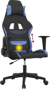 Sedia da Gaming Nero e Blu in Tessuto