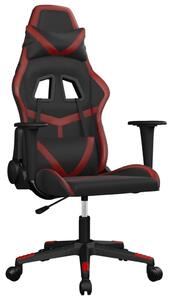 Sedia Gaming Massaggio Nero e Rosso Vino in Pelle finta