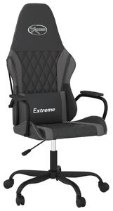 Sedia da Gaming Massaggiante Nero e Grigio in Pelle finta
