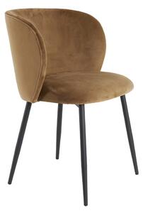 Sedia da pranzo in velluto marrone Elyna - Light & Living