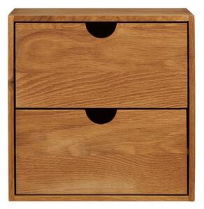 Mensola di colore naturale in rovere massiccio con ripiani multipli 18 cm Townsville – House Nordic