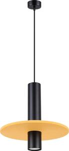 Lampada a sospensione PELTA 1 nero/giallo 1xGU10 10W feltro/acciaio 126x30x30cm Sollux Lighting