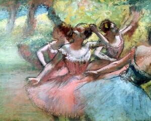 Riproduzione Four ballerinas on the stage, Degas, Edgar