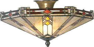 Clayre & Eef Lampada da soffitto Tiffany Ø 40x23 cm Beige Marrone Metallo