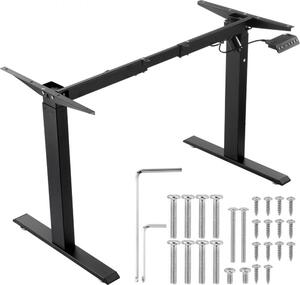 Telaio elettrico per scrivania - Altezza regolabile 70-117 cm, lunghezza 90-135 cm - Telaio ergonomico per scrivania fai da te per casa e ufficio - Solo telaio nero