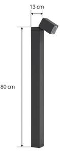 Lampione Lindby Othil, altezza 80 cm, grigio, alluminio