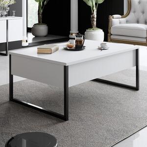 Skye Decor, Luxe - Bianco, Nero, tavolini da caffè, bianco, 90 x 40 x 60 cm