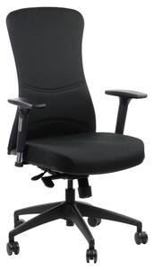 Sedia da ufficio ergonomica girevole KENTON, braccioli regolabili, sedile scorrevole (avanti-indietro), meccanismo sincrono, nero