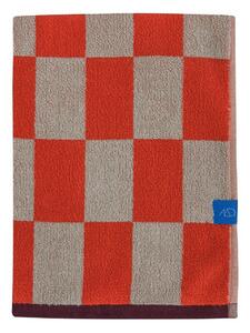 Asciugamano tipo terry arancione/beige in cotone organico 70x133 cm Retro – Mette Ditmer Denmark