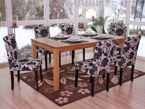 Set di 6 sedie per sala da pranzo Sedia da cucina Littau ~ tessuto, jacquard, gambe scure