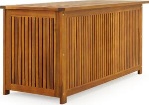 CASARIA® Baule da Giardino in legno 115x50x59cm 205L Carico Max. Coperchio 160KG Contenitore Salvaspazio Fodera Interna