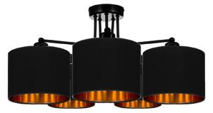 Lampada da soffitto nera lampada lampada lampada velour vintage moderna E27 lampada di design a 5 fiamme N230-E5-S