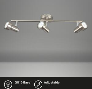 Lampada da soffitto LED Spot 3xGU10 orientabile 3000K 12W nichel opaco Briloner