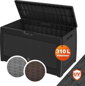 CASARIA® Baule da Giardino 310L Box Portacuscini 119x48x60cm 4 Rotelle Multibox 3 Maniglie Contenitore Richiudibile