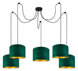 Lampada da soffitto verde lampada velour vintage moderna E27 lampada di design a 5 fiamme N230-P5-G