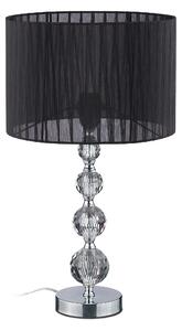 Lampada da tavolo Relaxdays, lampada da comodino con design in cristallo, A x P 54 x 29,5 cm, attacco E27, lampada da tavolo con paralume, nera