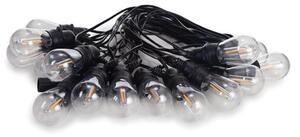 Led solare - 15 M - 15 lampade bianco caldo - filo nero