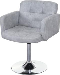Sedia da pranzo Orlando, sedia girevole, Similcuoio scamosciata cromata certificata MVG ~ grigio vintage