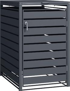 Cassonetto Wiltec per un cassonetto in antracite, copertura per cassonetto con chiusura a chiave e coperchio a cerniera, recinzione per cassonetto, recinzione per la privacy