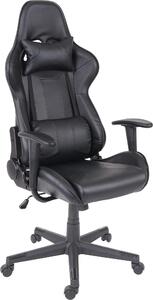 Sedia da ufficio HWC-F84, sedia da scrivania sedia da gioco sedia girevole executive, finta pelle ~ nero