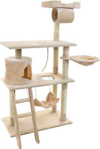 Tiragraffi e casetta - Gatti - Beige - 140 cm di altezza - con amaca