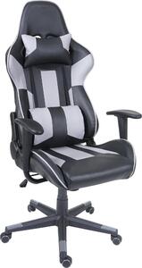 Sedia da ufficio HWC-F84, sedia da scrivania sedia da gioco sedia girevole executive, similpelle ~ nero/grigio