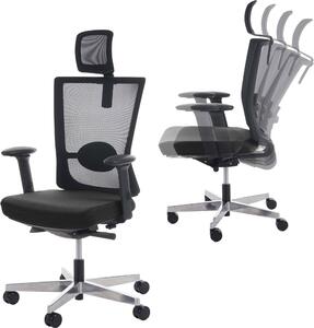 Sedia da ufficio MERRYFAIR Forte, sedia da scrivania, funzione scorrevole ergonomica ~ nero, con poggiatesta