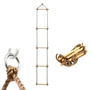 Scaletta in corda e legno per bambini con moschettone max 50 kg