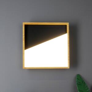 Eco-Light Applique a LED Vista, nero/legno chiaro, 30 x 30 cm