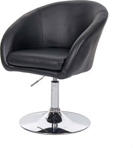 Sedia da pranzo HWC-F19, sedia da cucina girevole sedia lounge, girevole regolabile in altezza ~ ecopelle nero