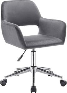 Sedia da ufficio Bolt Edge – Velluto – Grigio scuro – Ergonomica – Regolabile in altezza – Con braccioli