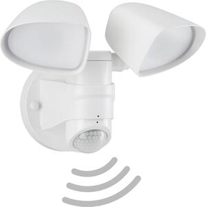 TELEFUNKEN - Lampada da esterno a LED, spot da esterno a parete con sensore, orientabile 10 Watt, 1000 Lumen, 4000 Kelvin luce bianca neutra, IP44, 258x218x160mm (LxWxH), proiezione 160mm, bianco