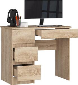 Scrivania BDW con 4 cassetti, scrivania da gioco, rovere Sonoma sinistro