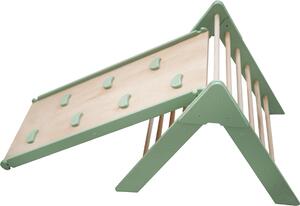 Triangolo di arrampicata, struttura di arrampicata in legno per bambini Triangolo di germoglio, scivolo per bambini | verde