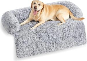 Feandrea FluffyHug letto per cani in peluche, coperta per cani da divano, protezione per cani da divano, cuscino per cani, taglia XXL, per cani di taglia grande, 122 x 95 x 18 cm, grigio ombré