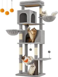 Albero per gatti TRISTAN, 57x45x175cm, grigio