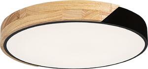 Rabalux Black LED lampada da soffitto Acero con legno 415mm 24W R3528