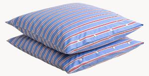Set di 2 federe in percalle di cotone Striped Blue