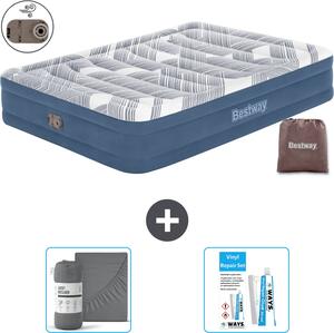 Materasso gonfiabile Bestway - 2 persone - 152 x 203 x 36 cm - Blu - Accessori inclusi