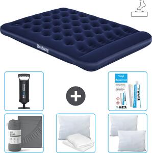 Materasso gonfiabile Bestway - 2 persone - 152 x 203 x 28 cm - Blu - Accessori inclusi
